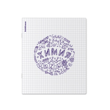 Тетрадь общая ученическая с пластиковой обложкой на скобе ErichKrause Chaos, Химия, 48 листов, клетк
