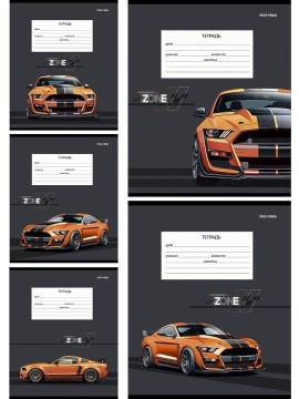 Тетрадь А5 12л кл. Проф-Пресс "Крутая тачка" 5 диз.в спайке