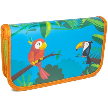 Пенал 2 отд. (190*105*50) молния, лам.картон "Тропический алфавит"