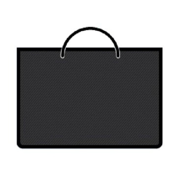 Папка А2 (640*470*50) с ручками, молния сверху, пластик "Чёрная"