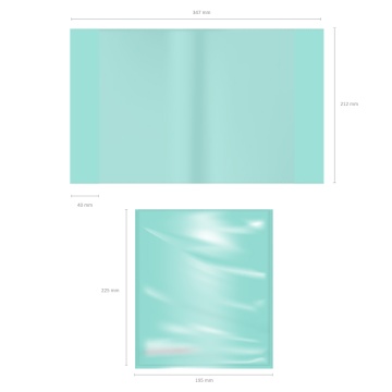 Набор пластиковых обложек ErichKrause Fizzy Pastel Mint для тетрадей и дневников, 212х347мм, 100 мкм