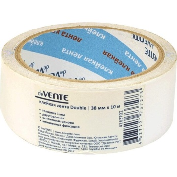 Скотч 2 сторон. 38мм* 10м*90мк. полипроп.