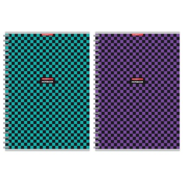 Тетрадь А4 96л кл. гребень Academy Style "Цветные шашечки" Вд-лак