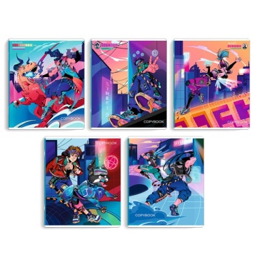 Тетрадь, 48 л, клетка, арт. 64428. 10 КОМПЬЮТЕРНАЯ ИГРА мягкий переплёт (2 скобы), обложка - выборочный ТВИН лак, мелованный картон 190 г.м², Упаковка Ассорти.