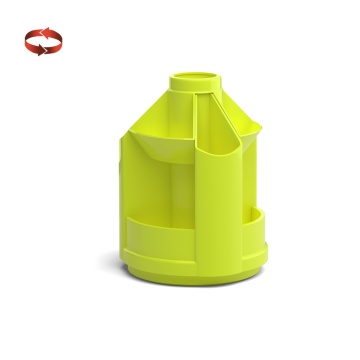 Подставка настольная вращающаяся пластиковая ErichKrause Мини органайзер, Непрозрачный неон, желтая