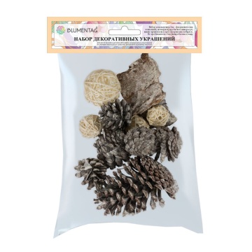 Набор декоративных украшений 12шт, натуральные материалы