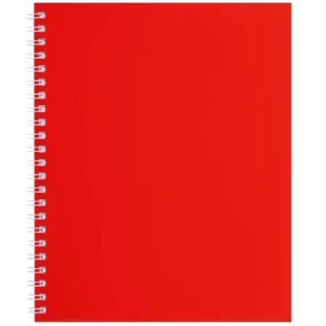 Тетрадь А5 96л кл. гребень Hatber "SoloMatte. Красный шелк" софт-тач