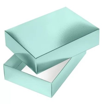 Коробка подарочная самосборная "METALLIC Мята" 18*18*6,5см, европодвес
