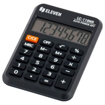 Калькулятор карманный Eleven LC-110NR, 8 разрядов, питание от батарейки, 58*88*11мм, черный(339226)