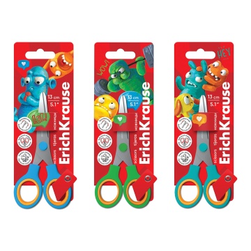 Ножницы детские EK "Junior Softy Jolly Friends" 13 см, ассорти