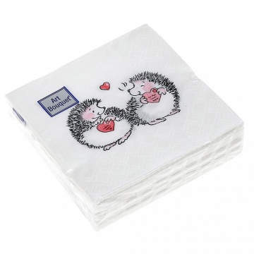 Салфетка Art Bouquet "Ёжики" 20*20см, 30шт., 2-х слойная