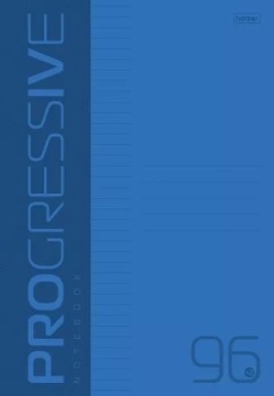 Тетрадь А4 96л ЛИН. скоба Hatber пласт.обл. "PROGRESSIVE. Синяя" белизна 100%