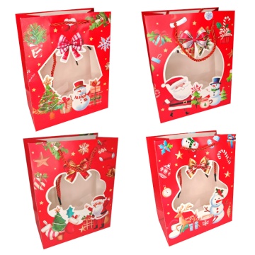 Пакет подар. бум. новогодн. 31*40*12 см 210 гр/м2 "Дед Мороз" мик дизайнов