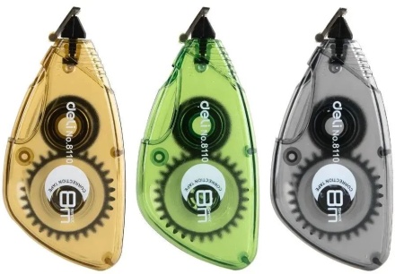 Корректирующая лента Deli 5мм*8м, ассорти