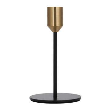 Подсвечник 8*14см металл, черный/золото