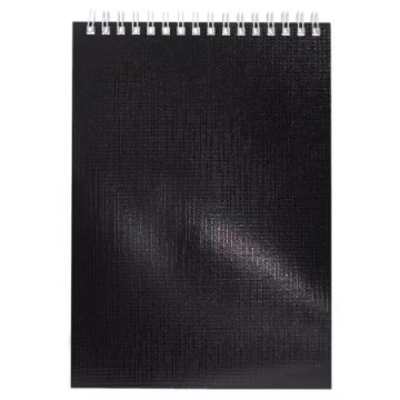 Блокнот А5  80л гребень "METALLIC Черный" клетка