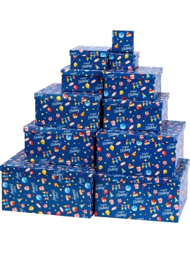 Набор подарочных коробок 11в1 "С днем рождения" 25,5*25,5*13 - 5,5*5,5*2,5 см