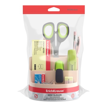 Набор настольный вращающийся пластиковый ErichKrause Mini Burger, Powder, розовый