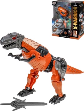 Трансформер-динозавр 20см оранжевый