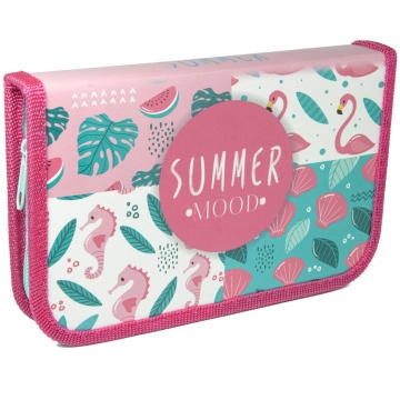 Пенал 1 отд. с 1-ой откид.пл. (190*115*30) молния, лам.картон "Морской микс"