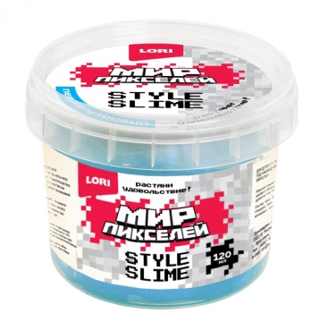 Слайм 120мл "Мир Пикселей" голубой (с ароматом тутти-фрутти) отгрузка от 0C до -20C