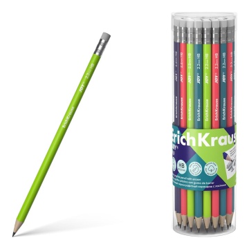 Карандаш JOY Reef HB круглый пластиковый с ластиком,суперстираемый, тубус