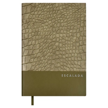 Ежедневник недат. А5 160л., кож.зам., тв.пер. "Кроко Манчестер табачный" тиснен., ляссе