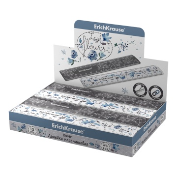 Линейка пластиковая ErichKrause Frozen Beauty, 15см, ассорти (в коробке-дисплее по 44 шт)