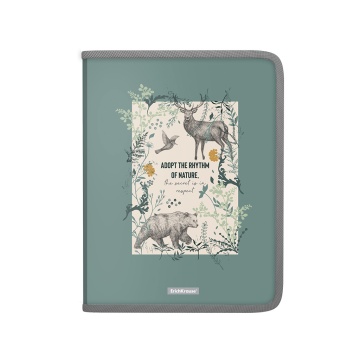 Папка для тетрадей на молнии пластиковая ErichKrause Жизнь природы, A4 (в пакете по 4 шт.)