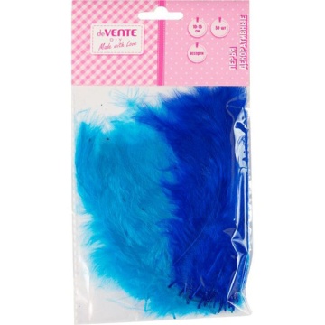 Набор "Перья для декорирования. Голубой микс" 10*15мм, 50 шт, ассорти