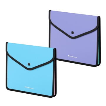 Папка д/тетрад. А5 (255*210*45) 1отд.на кнопке Diagonal Pastel с текстильн.вставкой, ассорти