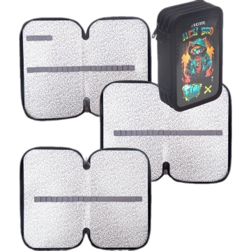 Пенал 3 отд. (205*120*40) молния, картон с конгревным тиснением Hey Bro, на 50пр.