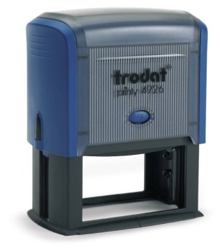 Штамп самонаборный 8 строк, синий, рус., подушка синяя