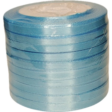Лента упаковочная атласная 6мм, 22 м голубая (10шт/уп)