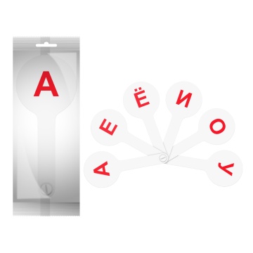 Веер-касса гласных букв пластиковая ErichKrause (в пакете по 12 шт.)