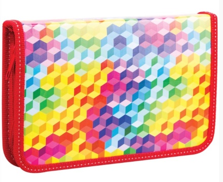 Пенал 1-секционный. "Паттерн", Ламинированный картон. Разноцветный