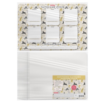 Расписание уроков пластиковое ErichKrause Lying Cats, А3