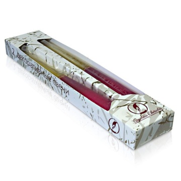 Свеча античная золотисто-рубиновая 2 шт/уп