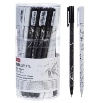 Ручка гелевая Hatber "Мрамор" 0,5мм, черная