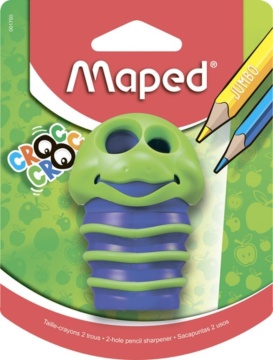 Точилка пласт. с контейнером 2 отв. CROC CROC, растягивающийся контейнер, блистер