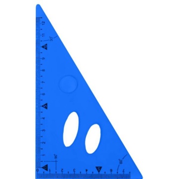 Угольник пласт. 12см 30гр. Flex прозр., синий, гибкий