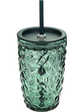 Стакан с трубочкой 420мл "Необыкновенный", стекло