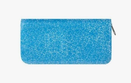 Пенал школьный. 1 секция. На молнии. ПВХ с блёстками. В ассортименте