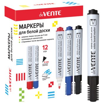 Маркер для белой доски круглый наконечник 5.0мм черный