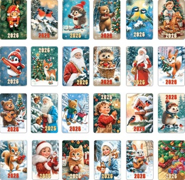 Календарь карманный на 2026 год "Новогодний" 24шт в уп