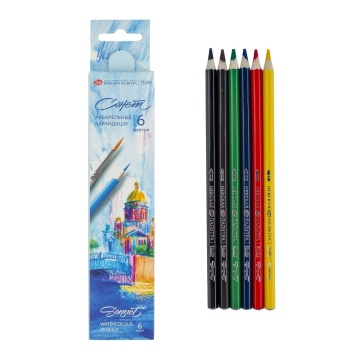 Карандаши цвет. акварельные 6цв Сонет