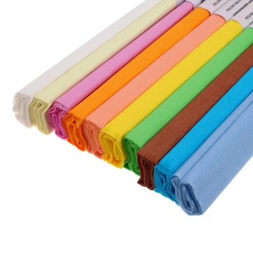 Набор бумаги крепированной 25х200 см, КЛАССИК, плотность 17 г.м2, коэффициент растяжения 20%, 10 цветов . рулонов, ОПП-упаковка