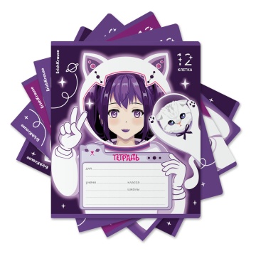 Тетрадь А5 12л кл. Erich Krause "Space Anime" выб. УФ-лак, глиттер MIX-PACK