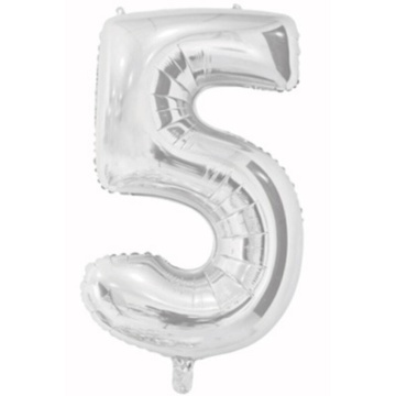 Шар фольга 26" "Цифра 5" Silver