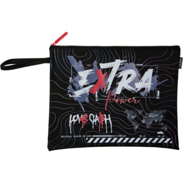 Папка А4 (330*240*10) с ручкой, молния сверху, силикон "Extra"